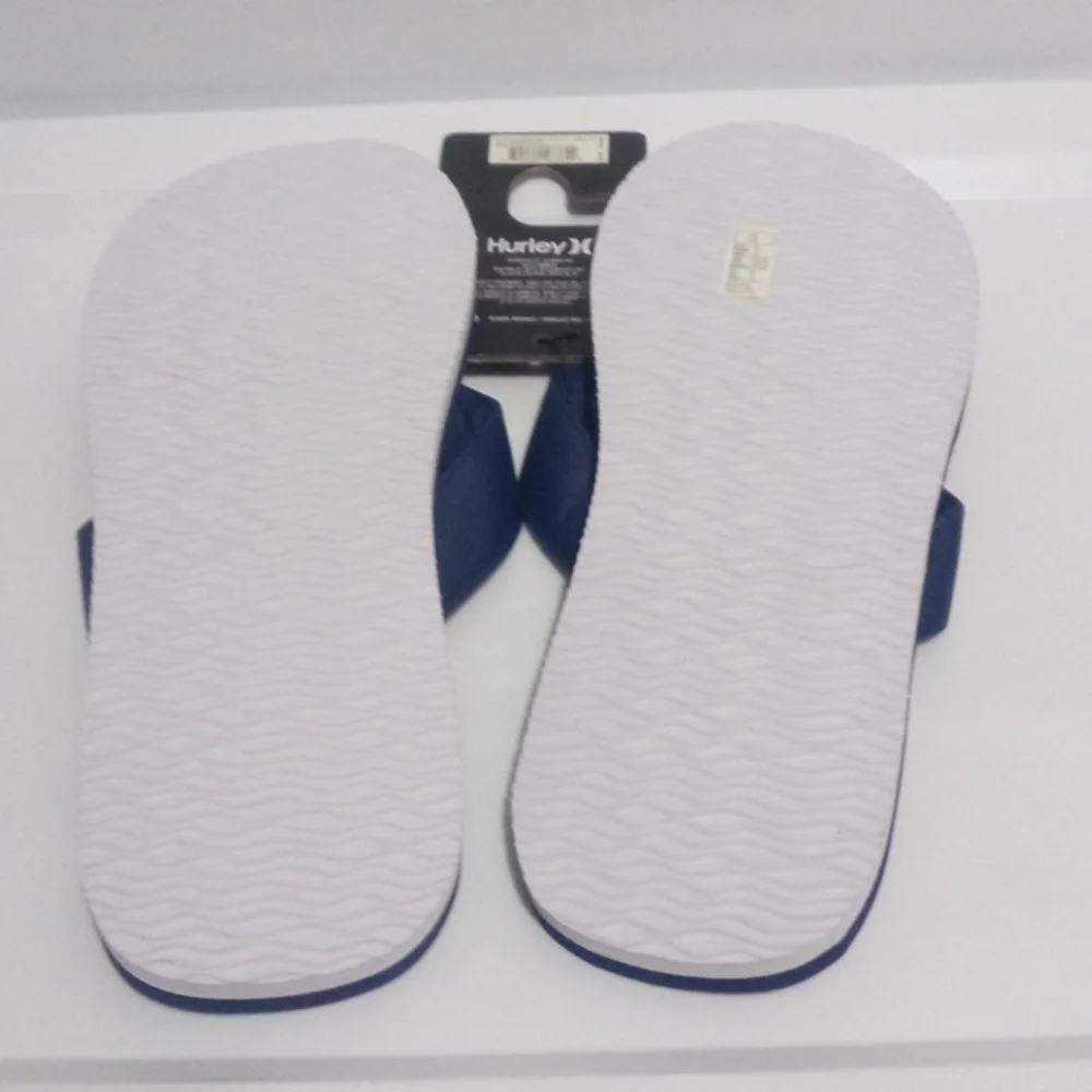 HURLEY BLUE FLIP FLOPS BEACHWEAR SANDALS - Tropical Floral Sandals SIZE 12 NWT